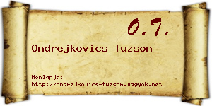 Ondrejkovics Tuzson névjegykártya